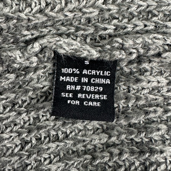 Carbon Long Sleeve Grey Cardigan Sweater Size Small - Picture 12 of 12